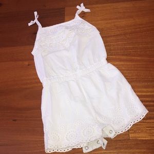 Mud Pie Cute White Lacey Jumper Tank 🌼
